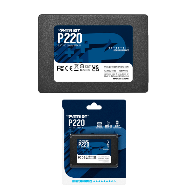 Unidad en estado solido Patriot P220, 1TB, SATA III 6.0 Gb/s, 2.5", 7mm