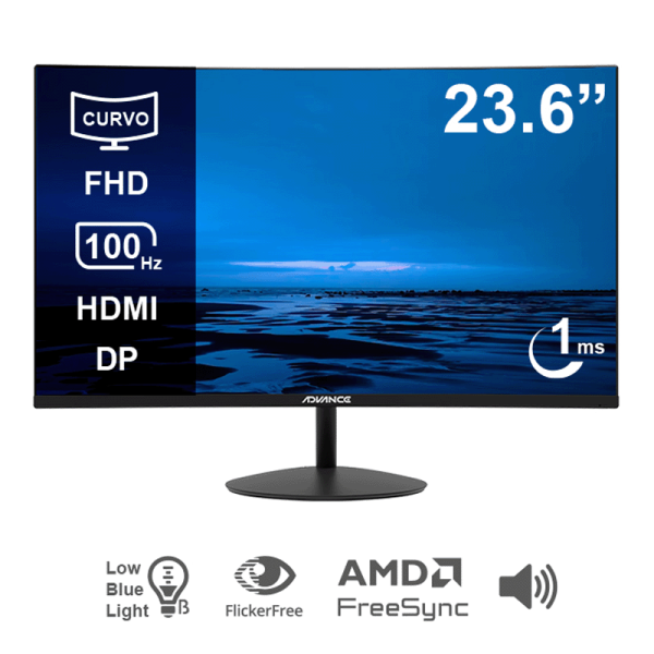 Monitor curvo ADVANCE ADV-2452S 23.6" FHD VA 100Hz 1ms 
