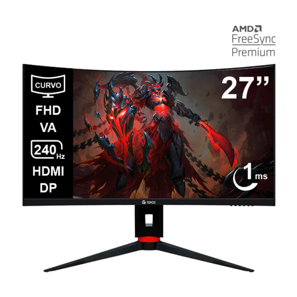 Monitor Curvo Gaming TEROS TE-2764G, 27" FHD VA