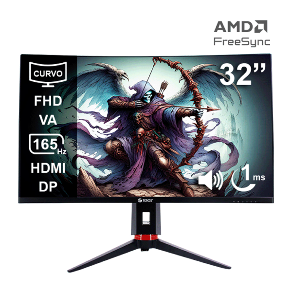Monitor Curvo Gaming Teros TE-3215G, 31.5" FHD VA, 165Hz, 1ms