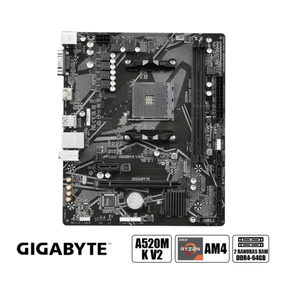 Motherboard Gigabyte A520M K V2  Chipset AMD A520, Socket AM4, Micro ATX