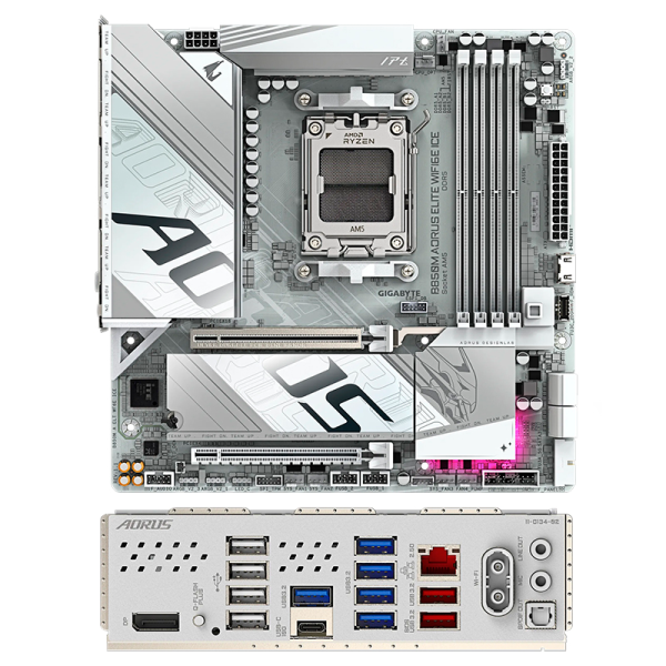 Motherboard GIGABYTE B850M AORUS ELITE WIFI6E ICE, Chipset AMD B850, Socket AMD AM5, ATX