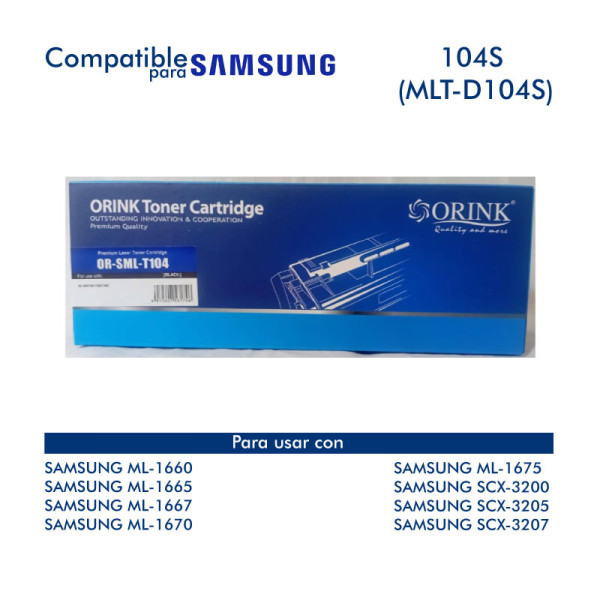 Toner ORINK 104S MLT-D104S Negro 1500 Páginas