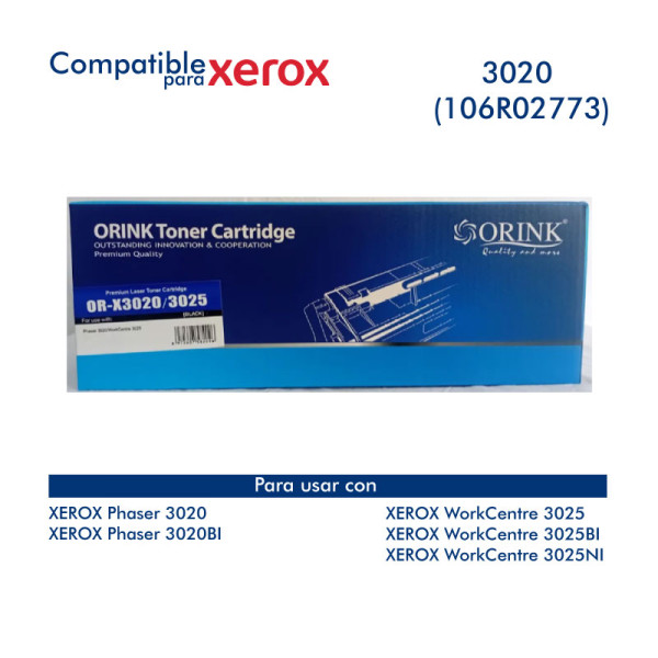 Toner ORINK 3020 106R02773 Negro 3,000 Páginas