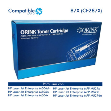 Toner ORINK 87X CF287X Negro18,000 Páginas