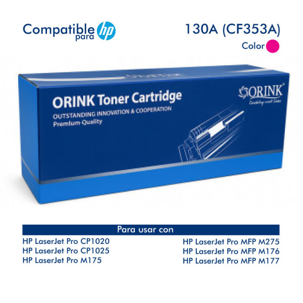 Toner ORINK 130A CF353A Magenta 1,000 Páginas