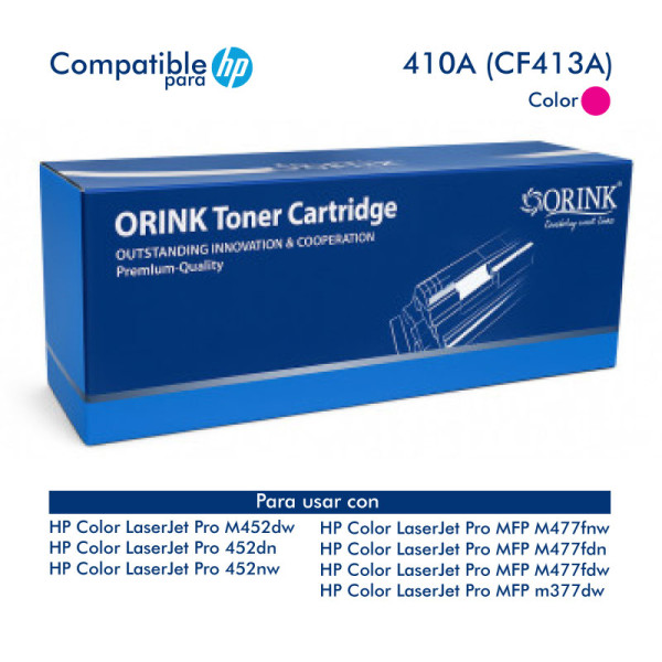 Toner ORINK 410A CF413A Magenta 2,300 Páginas