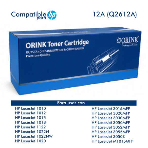 Toner ORINK 12A Q2612A Negro 2,000 Páginas