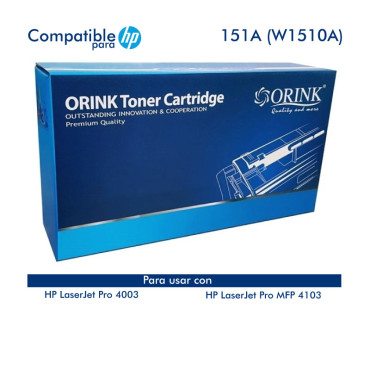 Toner ORINK 151A W1510A Negro 3,050 Páginas